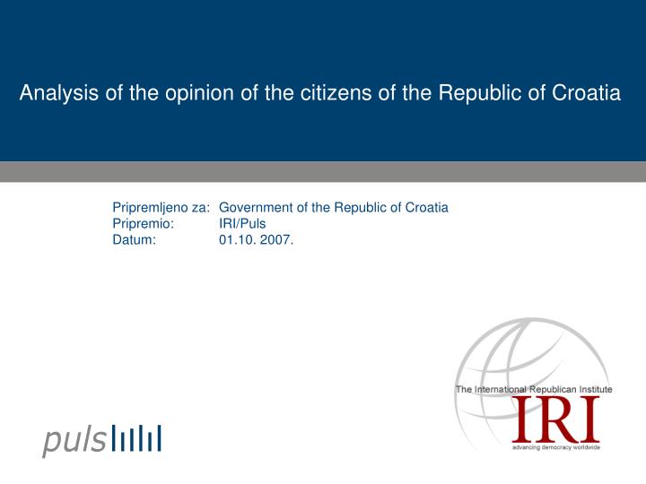 analysis of the opinion of the citizens of the republic of croatia