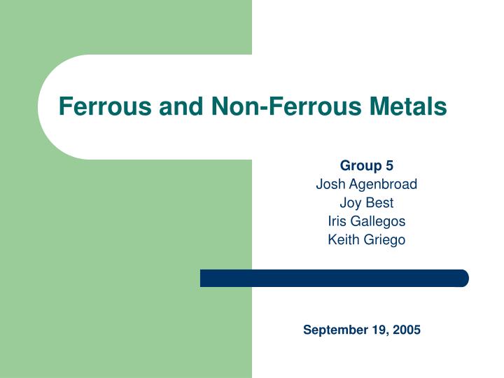 ferrous and non ferrous metals