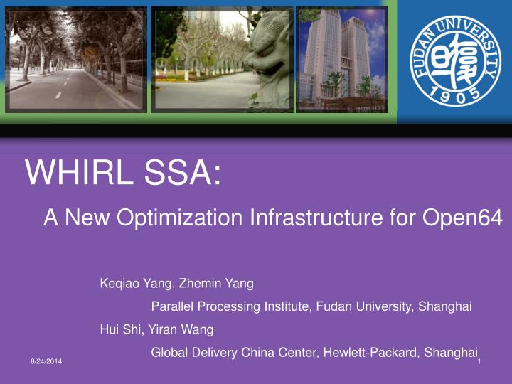whirl ssa a new optimization infrastructure for open64