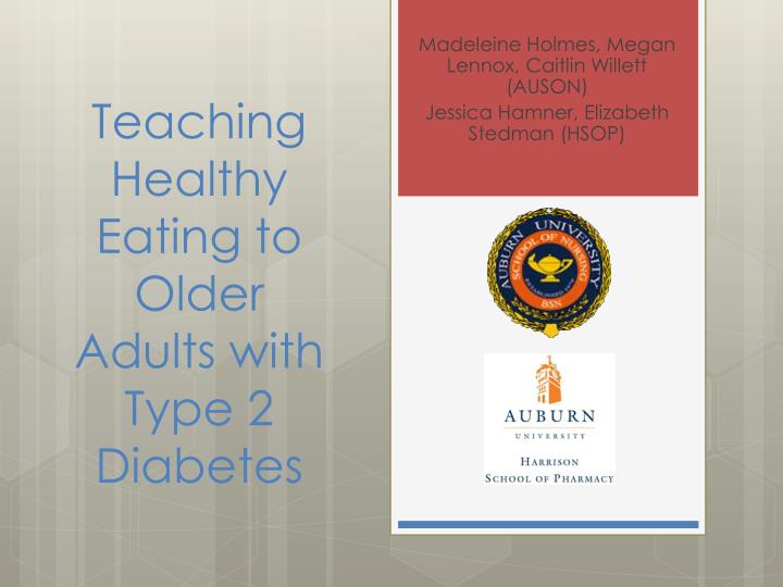 teaching healthy eating to older adults with type 2 diabetes