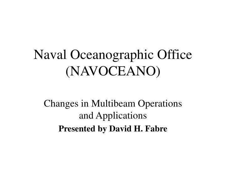 naval oceanographic office navoceano
