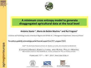 A minimum cross entropy model to generate disaggregated agricultural data at the local level