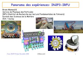 panorama des exp riences in2p3 irfu