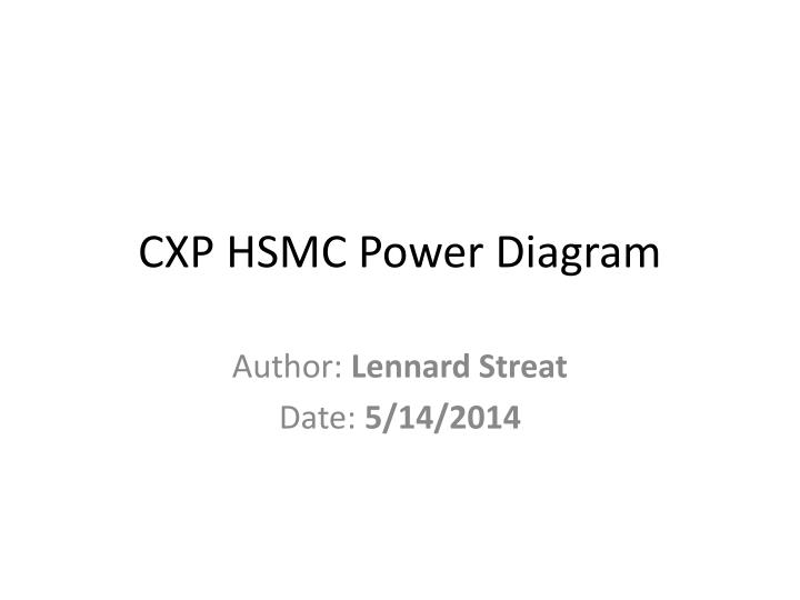cxp hsmc power diagram