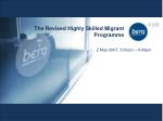 Revised Highly Skilled Migrant Programme Overview - slide 1