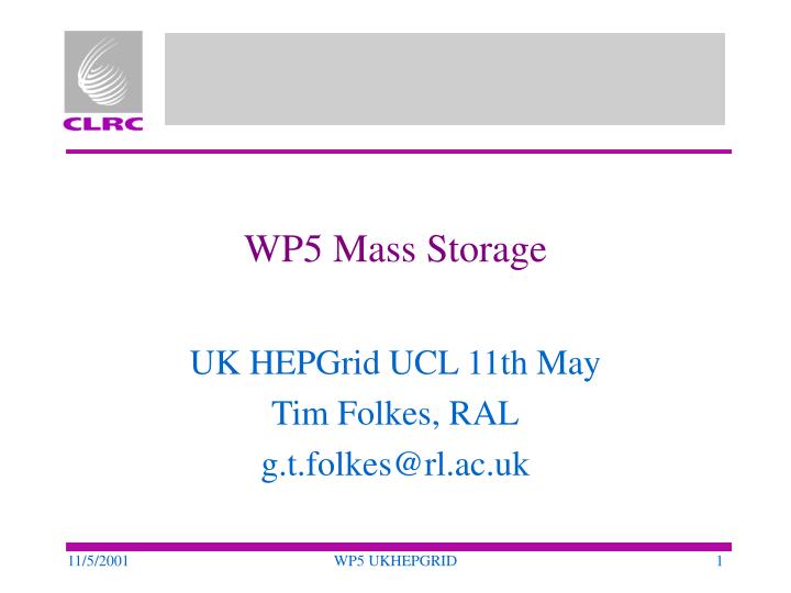 wp5 mass storage