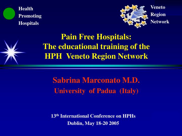 pain free hospitals the educational training of the hph veneto region network