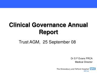 Clinical Governance Annual Report