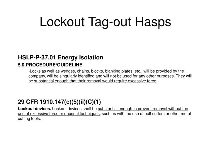 lockout tag out hasps