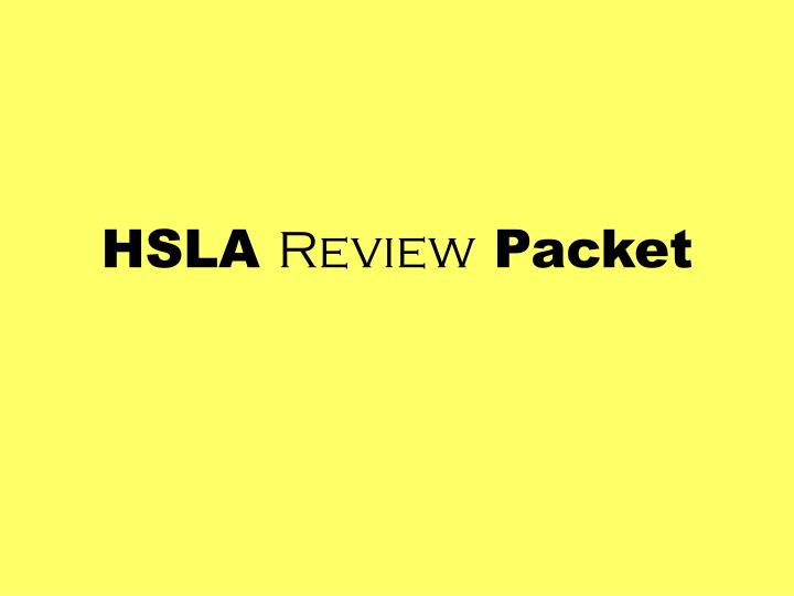 hsla review packet