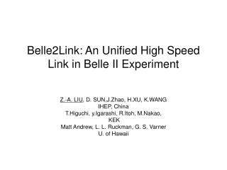Belle2Link: An Unified High Speed Link in Belle II Experiment