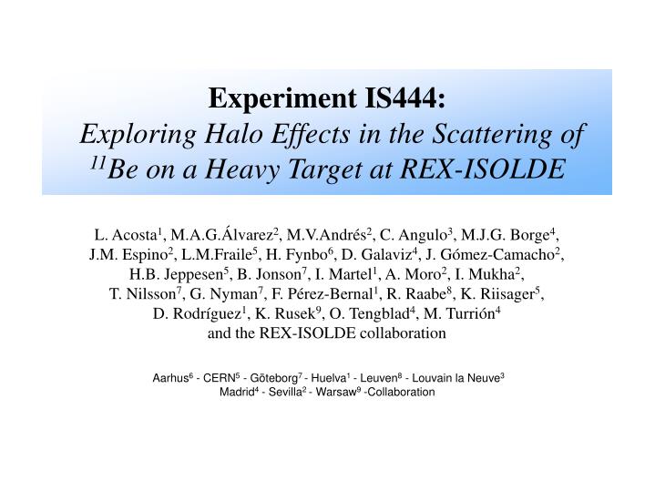experiment is444 exploring halo effects in the scattering of 11 be on a heavy target at rex isolde