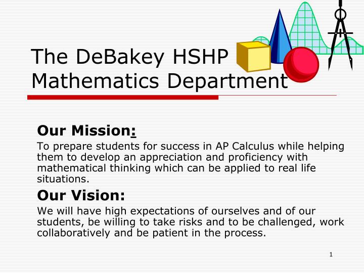the debakey hshp mathematics department