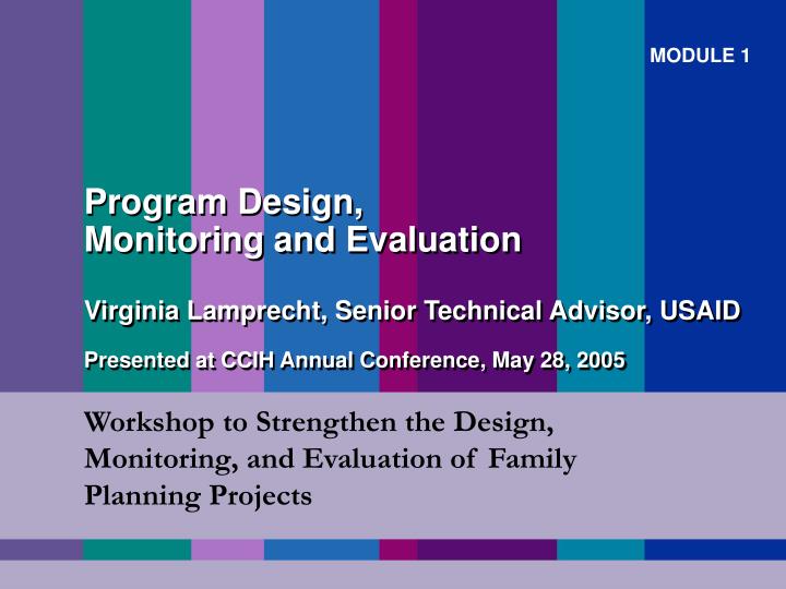 workshop to strengthen the design monitoring and evaluation of family planning projects