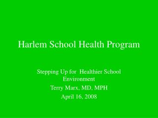 Harlem School Health Program