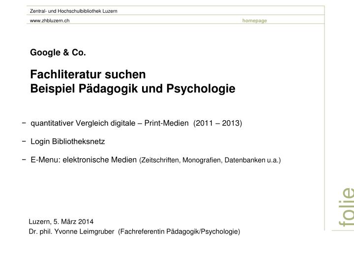 google co fachliteratur suchen beispiel p dagogik und psychologie