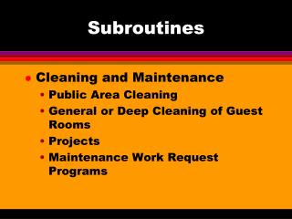 Subroutines