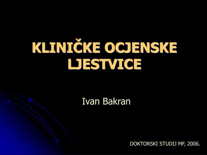 klini ke ocjenske ljestvice