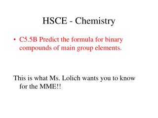 HSCE - Chemistry