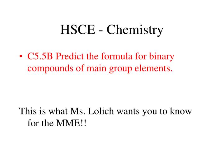 hsce chemistry