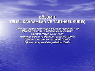 b l m 1 temel kavramlar ve tar hsel s re