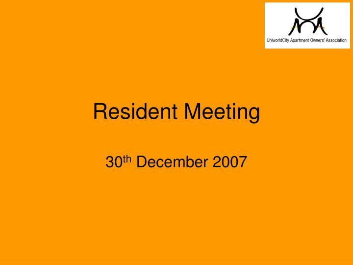 resident meeting