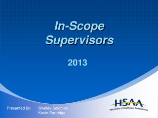 In-Scope Supervisors