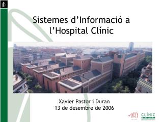 sistemes d informaci a l hospital cl nic