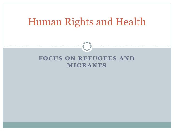 human rights and health