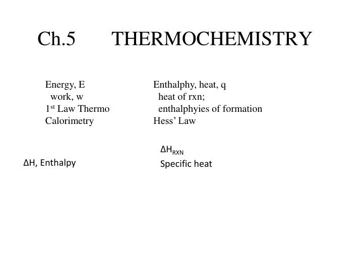 ch 5 thermochemistry