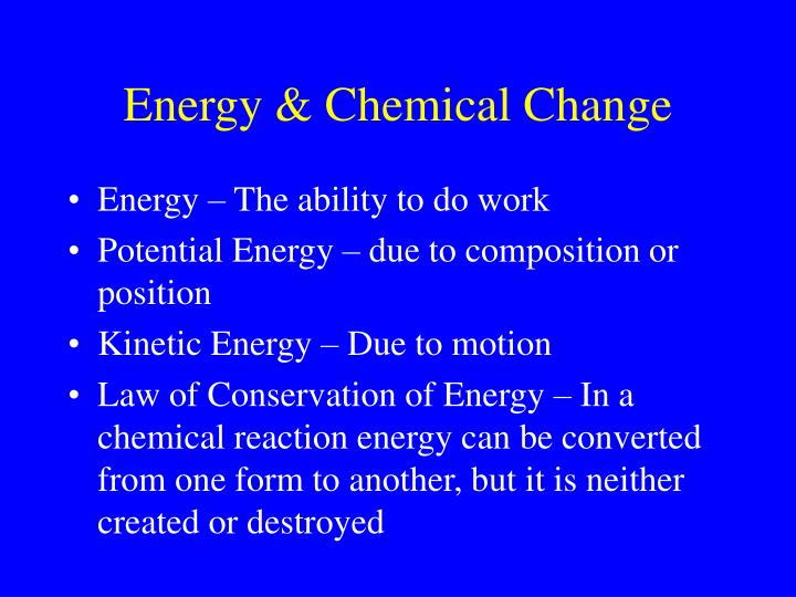 energy chemical change