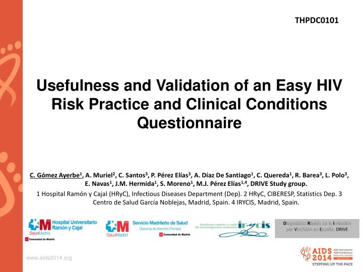 usefulness and validation of an easy hiv risk practice and clinical conditions questionnaire