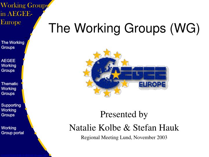 the working groups wg
