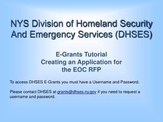 NYS Division of Homeland Security And Emergency Services (DHSES)