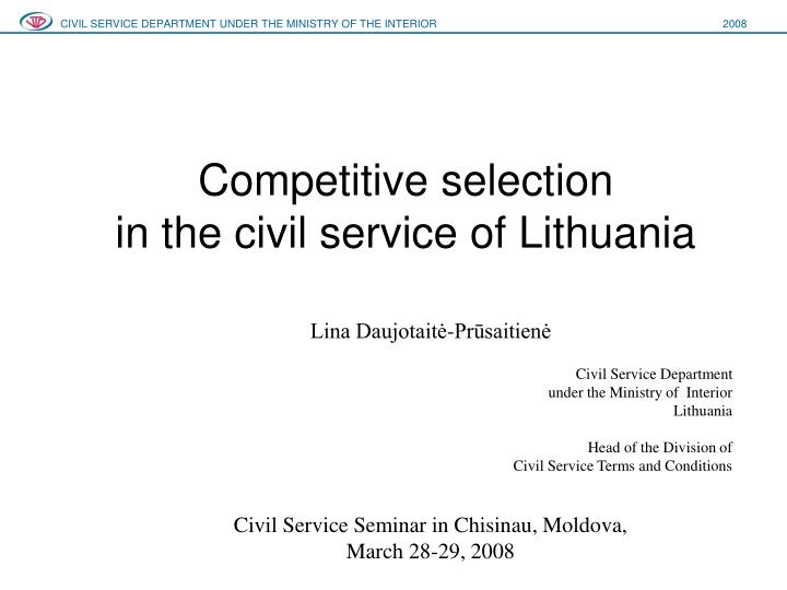 competitive selection in the civil service of lithuania