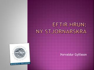 eftir hrun n stj rnarskr