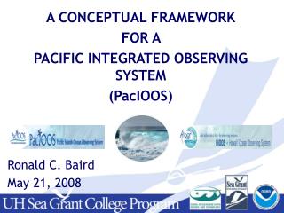 A CONCEPTUAL FRAMEWORK FOR A PACIFIC INTEGRATED OBSERVING SYSTEM (PacIOOS) Ronald C. Baird