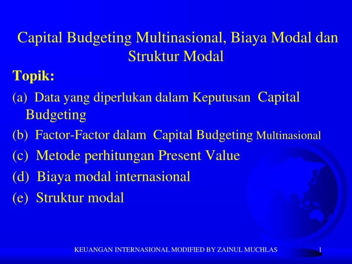 capital budgeting multinasional biaya modal dan struktur modal