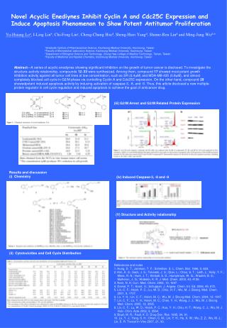 Novel Acyclic Enediynes Inhibit Cyclin A and Cdc25C Expression and