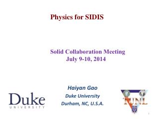 Physics for SIDIS