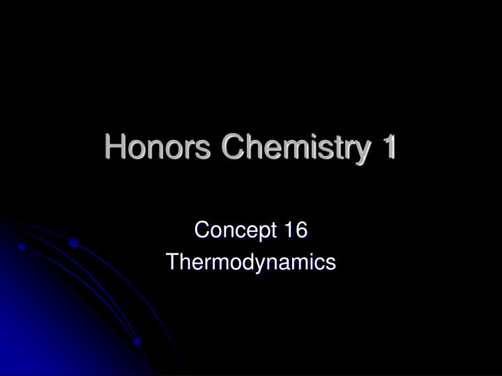 honors chemistry 1