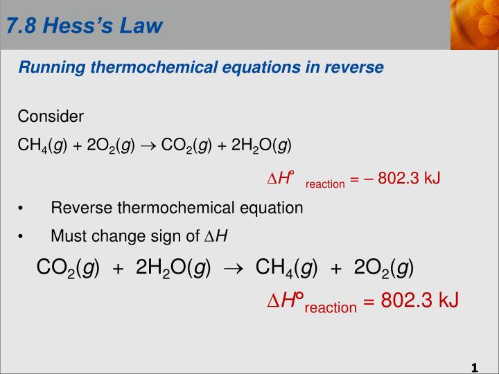 running thermochemical equations in reverse