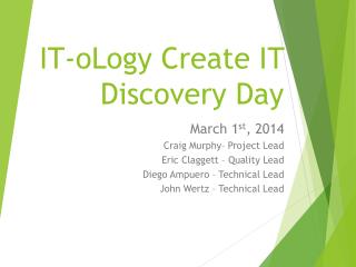 IT- oLogy Create IT Discovery Day