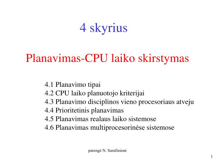 planavimas cpu laiko skirstymas