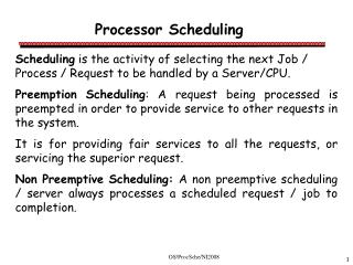 Processor Scheduling