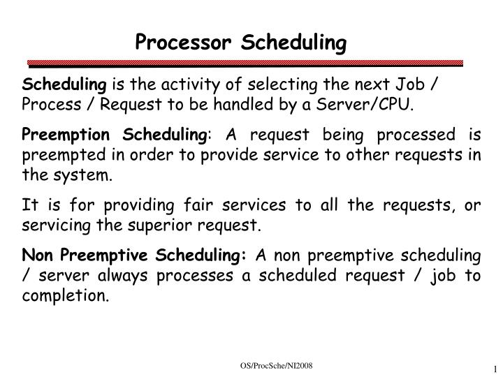 processor scheduling