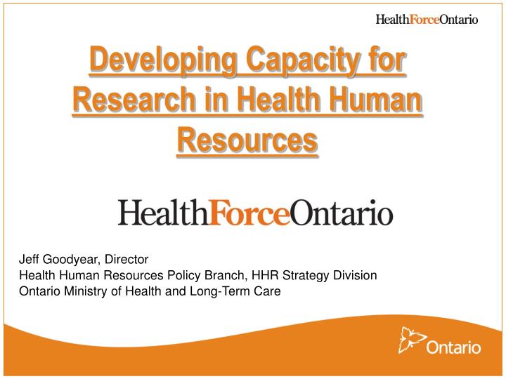 developing capacity for research in health human resources