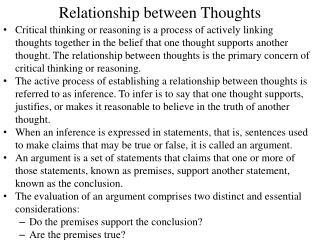 Relationship between Thoughts