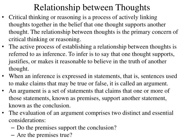 relationship between thoughts