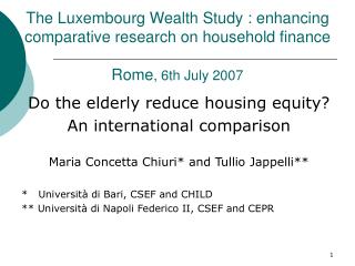 Do the elderly reduce housing equity? An international comparison